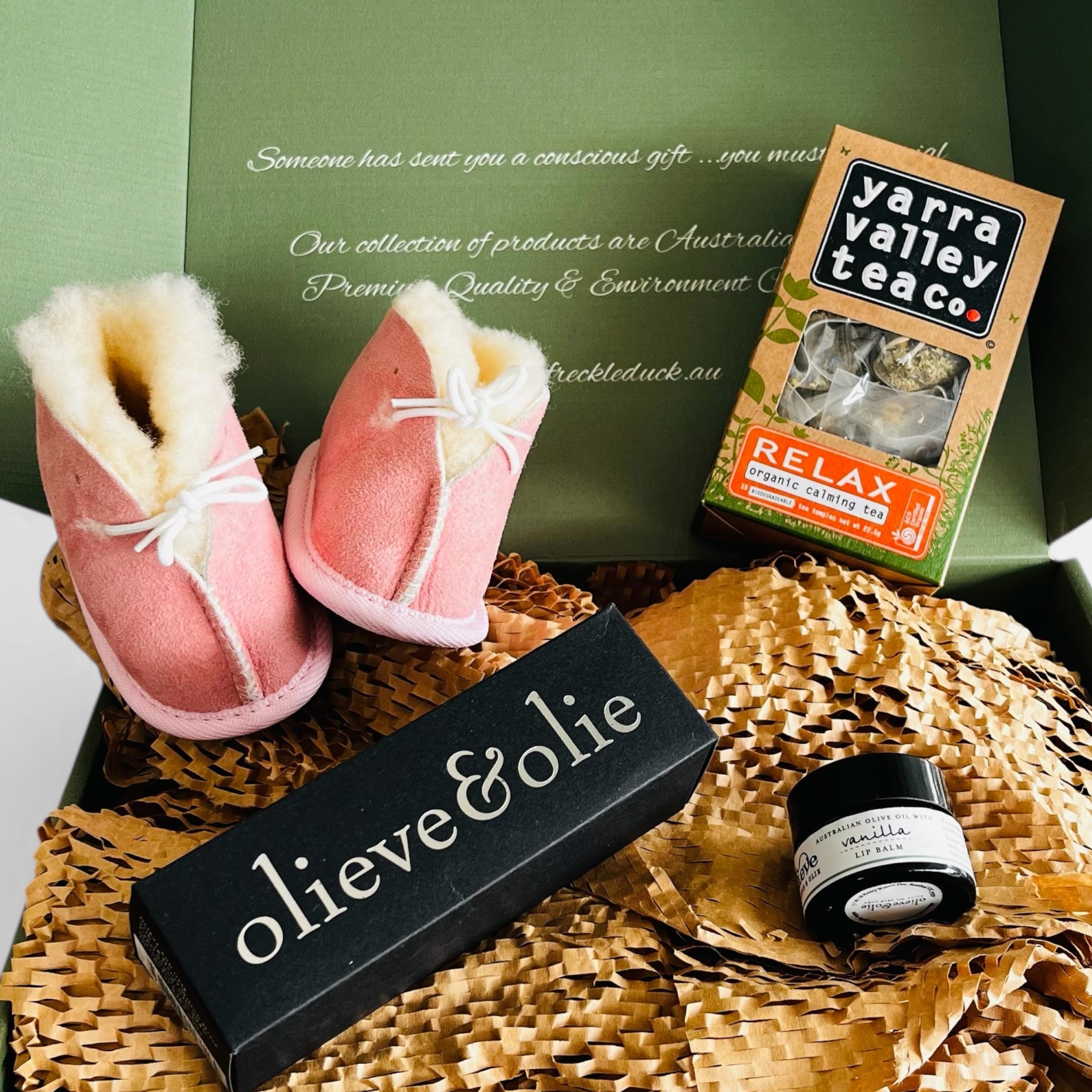 New Baby Gift Box - Pink Booties